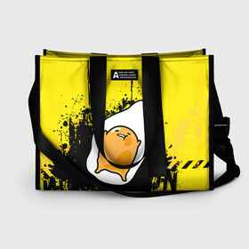 Сумка-шоппер 3D с принтом Gudetama в Белгороде, 100% полиэстер | застегивается на металлическую кнопку; внутренний карман застегивается на молнию. Стенки укреплены специальным мягким материалом, чтобы защитить содержимое от несильных ударов
 | gudetama | аниме | веселое яйцо | гудетама | стекающее яйцо | яйцо