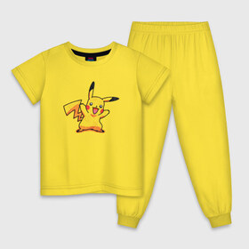 Детская пижама хлопок с принтом Pikachu из меха в Белгороде, 100% хлопок |  брюки и футболка прямого кроя, без карманов, на брюках мягкая резинка на поясе и по низу штанин
 | Тематика изображения на принте: pikachu | pokemon | pokemongo | аниме | детективпикачу | пикачу | покемон | покемонпикачу | покемоны