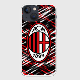 Чехол для iPhone 13 mini с принтом MILAN. в Белгороде,  |  | ac milan | fc | football | football club | sport | джузеппе меацца | итальянский футбольный клуб | милан | спорт | стефано пиоли | уефа | униформа | фирменные цвета | фк | футбол | футбольный клуб