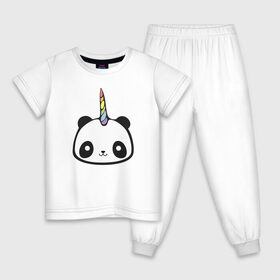 Детская пижама хлопок с принтом Панда-единорог в Белгороде, 100% хлопок |  брюки и футболка прямого кроя, без карманов, на брюках мягкая резинка на поясе и по низу штанин
 | Тематика изображения на принте: единорог | милая пандочка | панда | панда единорог | панда единорожка | панда с рогом | пандочка | пандочка единорог | пандочка единорожка