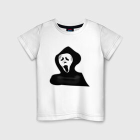 Детская футболка хлопок с принтом Крик в Белгороде, 100% хлопок | круглый вырез горловины, полуприлегающий силуэт, длина до линии бедер | жнец | жнецы | крик | приведение | приведения | призрак | призраки | ужас | хэллоуин