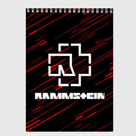 Скетчбук с принтом Rammstein. в Белгороде, 100% бумага
 | 48 листов, плотность листов — 100 г/м2, плотность картонной обложки — 250 г/м2. Листы скреплены сверху удобной пружинной спиралью | Тематика изображения на принте: music | rammstein | rock | индастриал метал | метал группа | музыка | музыкальная группа | немецкая метал группа | рамштайн | рок | хард рок