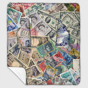 Плед с рукавами с принтом Деньги в Белгороде, 100% полиэстер | Закругленные углы, все края обработаны. Ткань не мнется и не растягивается. Размер 170*145 | арт | банкноты | валюта | деньги | доллары | зеленый | иена | красный | серый | синий | фунт стерлингов | юани