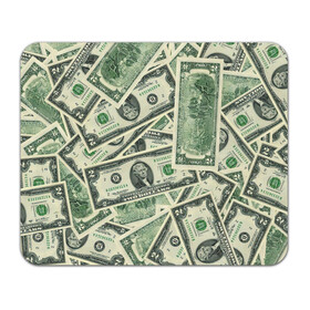 Коврик для мышки прямоугольный с принтом Доллар в Белгороде, натуральный каучук | размер 230 х 185 мм; запечатка лицевой стороны | 100 долларов | арт | банкноты | валюта | деньги | доллар | зеленый | рисунок | сто | сто долларов