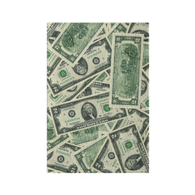 Обложка для паспорта матовая кожа с принтом Доллар в Белгороде, натуральная матовая кожа | размер 19,3 х 13,7 см; прозрачные пластиковые крепления | 100 долларов | арт | банкноты | валюта | деньги | доллар | зеленый | рисунок | сто | сто долларов