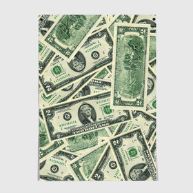 Постер с принтом Доллар в Белгороде, 100% бумага
 | бумага, плотность 150 мг. Матовая, но за счет высокого коэффициента гладкости имеет небольшой блеск и дает на свету блики, но в отличии от глянцевой бумаги не покрыта лаком | 100 долларов | арт | банкноты | валюта | деньги | доллар | зеленый | рисунок | сто | сто долларов