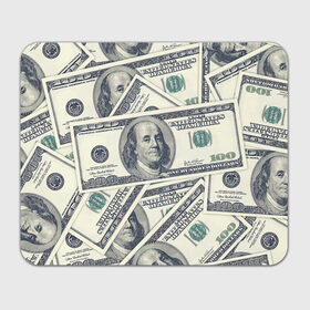 Коврик для мышки прямоугольный с принтом Доллары в Белгороде, натуральный каучук | размер 230 х 185 мм; запечатка лицевой стороны | 100 долларов | арт | банкноты | валюта | деньги | доллары | зеленый | зелень | сто | сто долларов