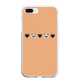 Чехол для iPhone 7Plus/8 Plus матовый с принтом смайлы пандочки и сердечки в Белгороде, Силикон | Область печати: задняя сторона чехла, без боковых панелей | панда | пандочка | пандочки | панды | панды и черные сердечки | сердечки | сердца | смайлики | смайлы | черное сердце