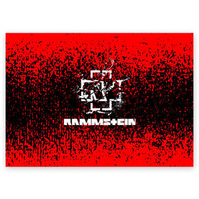 Поздравительная открытка с принтом Rammstein. в Белгороде, 100% бумага | плотность бумаги 280 г/м2, матовая, на обратной стороне линовка и место для марки
 | music | rammstein | rock | индастриал метал | метал группа | музыка | музыкальная группа | немецкая метал группа | рамштайн | рок | хард рок