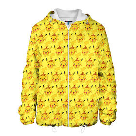 Мужская куртка 3D с принтом Pikachu БОМБИНГ в Белгороде, ткань верха — 100% полиэстер, подклад — флис | прямой крой, подол и капюшон оформлены резинкой с фиксаторами, два кармана без застежек по бокам, один большой потайной карман на груди. Карман на груди застегивается на липучку | 