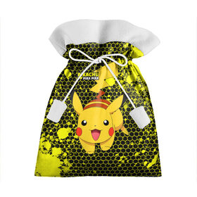 Подарочный 3D мешок с принтом Pikachu Pika Pika в Белгороде, 100% полиэстер | Размер: 29*39 см | Тематика изображения на принте: pika | pikachu | аниме | детская | детям | игры | молния | мышка | мышь | пика | пикачу | покемон | покемоны | соты