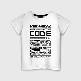 Детская футболка хлопок с принтом программирование,взлом,код, в Белгороде, 100% хлопок | круглый вырез горловины, полуприлегающий силуэт, длина до линии бедер | 