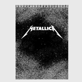 Скетчбук с принтом Metallica. в Белгороде, 100% бумага
 | 48 листов, плотность листов — 100 г/м2, плотность картонной обложки — 250 г/м2. Листы скреплены сверху удобной пружинной спиралью | metallica | music | rock | американская рок группа | метал группа | металлика | музыка | рок | рок группа | трэш метал | хеви метал