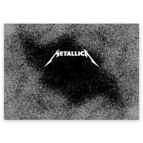 Поздравительная открытка с принтом Metallica. в Белгороде, 100% бумага | плотность бумаги 280 г/м2, матовая, на обратной стороне линовка и место для марки
 | Тематика изображения на принте: metallica | music | rock | американская рок группа | метал группа | металлика | музыка | рок | рок группа | трэш метал | хеви метал