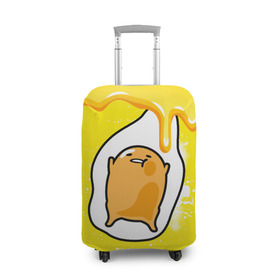 Чехол для чемодана 3D с принтом Gudetama в Белгороде, 86% полиэфир, 14% спандекс | двустороннее нанесение принта, прорези для ручек и колес | gudetama | анимешное яйцо | гудетама | желток | стекающее яйцо | яичница