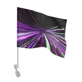 Флаг для автомобиля с принтом Rollo в Белгороде, 100% полиэстер | Размер: 30*21 см | abstraction | blur | immersion | light | lines | long exposure | purple | абстракция | длинная выдержка | линии | погружение | размытость | свет | фиолетовый