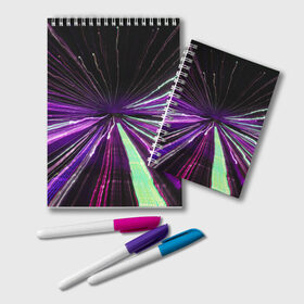 Блокнот с принтом Rollo в Белгороде, 100% бумага | 48 листов, плотность листов — 60 г/м2, плотность картонной обложки — 250 г/м2. Листы скреплены удобной пружинной спиралью. Цвет линий — светло-серый
 | abstraction | blur | immersion | light | lines | long exposure | purple | абстракция | длинная выдержка | линии | погружение | размытость | свет | фиолетовый