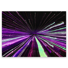 Поздравительная открытка с принтом Rollo в Белгороде, 100% бумага | плотность бумаги 280 г/м2, матовая, на обратной стороне линовка и место для марки
 | abstraction | blur | immersion | light | lines | long exposure | purple | абстракция | длинная выдержка | линии | погружение | размытость | свет | фиолетовый