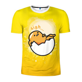 Мужская футболка 3D спортивная с принтом Gudetama в Белгороде, 100% полиэстер с улучшенными характеристиками | приталенный силуэт, круглая горловина, широкие плечи, сужается к линии бедра | gudetama | анимешное яйцо | гудетама | желток | стекающее яйцо | яичница