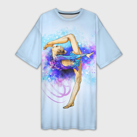 Платье-футболка 3D с принтом Художественная гимнастика в Белгороде,  |  | gymnastics | rhythmic gymnastics | гимнастика | спорт | художественная гимнастика