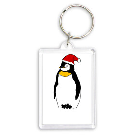 Брелок прямоугольный 35*50 с принтом Новогодний Пингвин в Белгороде,  |  | bird | christmas | ice | new year | winter | арктика | дед мороз | дикий | животные | звери | зима | зимний | колпак | крылья | милый | мультяшный | новый год | пингвины | подарок | праздник | птенец | птица | птичка