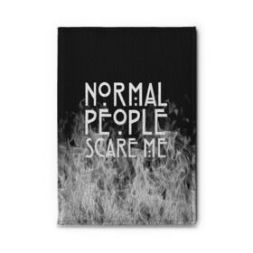 Обложка для автодокументов с принтом Normal People Scare Me. в Белгороде, натуральная кожа |  размер 19,9*13 см; внутри 4 больших “конверта” для документов и один маленький отдел — туда идеально встанут права | american horror story | games | normal people scare me | аутизм | документальный фильм об аутизме | игры | кино | люди | нормал пипл скар ми | очень странные дела | фильмы