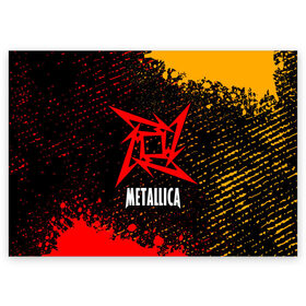 Поздравительная открытка с принтом METALLICA / МЕТАЛЛИКА в Белгороде, 100% бумага | плотность бумаги 280 г/м2, матовая, на обратной стороне линовка и место для марки
 | hetfield | james | logo | metal | metalica | metallica | music | rock | star | джеймс | звезда | знак | ларс | лого | логотип | логотипы | метал | металика | металлика | музыка | рок | символ | символы | ульрих | хэтфилд