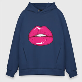 Мужское худи Oversize хлопок с принтом Pop art lips в Белгороде, френч-терри — 70% хлопок, 30% полиэстер. Мягкий теплый начес внутри —100% хлопок | боковые карманы, эластичные манжеты и нижняя кромка, капюшон на магнитной кнопке | pin up | искусство | поп культура | популярное | ретро