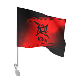 Флаг для автомобиля с принтом METALLICA / МЕТАЛЛИКА в Белгороде, 100% полиэстер | Размер: 30*21 см | hetfield | james | logo | metal | metalica | metallica | music | rock | star | джеймс | звезда | знак | ларс | лого | логотип | логотипы | метал | металика | металлика | музыка | рок | символ | символы | ульрих | хэтфилд