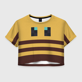 Женская футболка Crop-top 3D с принтом Minecraft Bee в Белгороде, 100% полиэстер | круглая горловина, длина футболки до линии талии, рукава с отворотами | bee | minecraft | майнкрафт | пчела | пчёлка | пчелобав