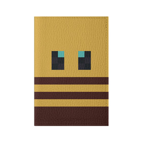 Обложка для паспорта матовая кожа с принтом Minecraft Bee в Белгороде, натуральная матовая кожа | размер 19,3 х 13,7 см; прозрачные пластиковые крепления | bee | minecraft | майнкрафт | пчела | пчёлка | пчелобав