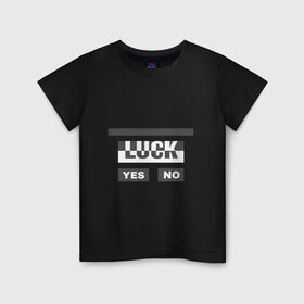 Детская футболка хлопок с принтом Luck в Белгороде, 100% хлопок | круглый вырез горловины, полуприлегающий силуэт, длина до линии бедер | белый | геометрия | да | квадраты | нет | серый | слова | счастливчик | удача