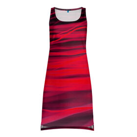 Платье-майка 3D с принтом Reding в Белгороде, 100% полиэстер | полуприлегающий силуэт, широкие бретели, круглый вырез горловины, удлиненный подол сзади. | abstraction | blur | light | lines | red | абстракция | красный | линии | размытость | свет