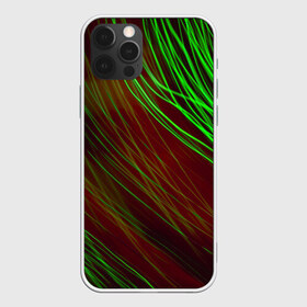 Чехол для iPhone 12 Pro Max с принтом Qleen в Белгороде, Силикон |  | abstraction | blur | green | light | lines | абстракция | зелёный | линии | размытость | свет