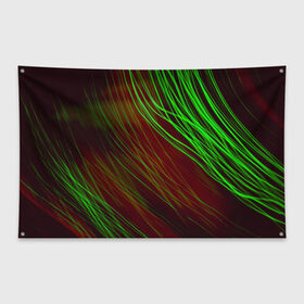 Флаг-баннер с принтом Qleen в Белгороде, 100% полиэстер | размер 67 х 109 см, плотность ткани — 95 г/м2; по краям флага есть четыре люверса для крепления | abstraction | blur | green | light | lines | абстракция | зелёный | линии | размытость | свет