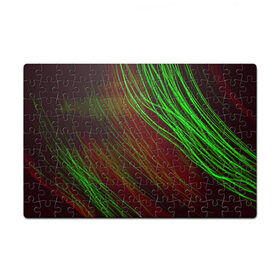 Пазл магнитный 126 элементов с принтом Qleen в Белгороде, полимерный материал с магнитным слоем | 126 деталей, размер изделия —  180*270 мм | Тематика изображения на принте: abstraction | blur | green | light | lines | абстракция | зелёный | линии | размытость | свет