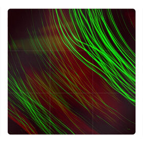 Магнитный плакат 3Х3 с принтом Qleen в Белгороде, Полимерный материал с магнитным слоем | 9 деталей размером 9*9 см | abstraction | blur | green | light | lines | абстракция | зелёный | линии | размытость | свет