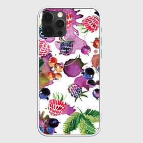 Чехол для iPhone 12 Pro Max с принтом Ягоды в Белгороде, Силикон |  | арт | зеленый | краска | краски | красный | листок | листья | малина | пятна | пятна краски | растение | рисунок | синий | тёмный | фиолетовый | чёрная малина | черника