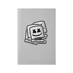 Обложка для паспорта матовая кожа с принтом MARSHMELLO в Белгороде, натуральная матовая кожа | размер 19,3 х 13,7 см; прозрачные пластиковые крепления | Тематика изображения на принте: fortnite | marshmallo | marshmallow | marshmello | marshmellow | маршмелло | маршмеллоу | розы | фортнайт