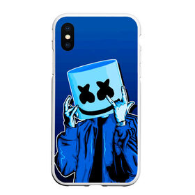 Чехол для iPhone XS Max матовый с принтом MARSHMELLO в Белгороде, Силикон | Область печати: задняя сторона чехла, без боковых панелей | Тематика изображения на принте: fortnite | marshmallo | marshmallow | marshmello | marshmellow | маршмелло | маршмеллоу | фортнайт | фортнайт розы