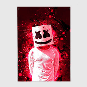 Постер с принтом MARSHMELLO в Белгороде, 100% бумага
 | бумага, плотность 150 мг. Матовая, но за счет высокого коэффициента гладкости имеет небольшой блеск и дает на свету блики, но в отличии от глянцевой бумаги не покрыта лаком | fortnite | marshmallo | marshmallow | marshmello | marshmellow | маршмелло | маршмеллоу | розы | фортнайт