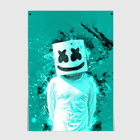 Постер с принтом MARSHMELLO в Белгороде, 100% бумага
 | бумага, плотность 150 мг. Матовая, но за счет высокого коэффициента гладкости имеет небольшой блеск и дает на свету блики, но в отличии от глянцевой бумаги не покрыта лаком | fortnite | marshmallo | marshmallow | marshmello | marshmellow | маршмелло | маршмеллоу | розы | фортнайт