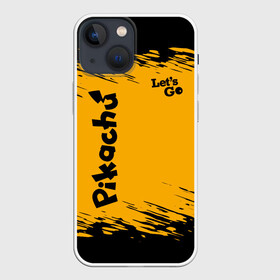Чехол для iPhone 13 mini с принтом Pikachu blackyellow в Белгороде,  |  | battle | drawing | entei | lugia | metagross | pikachu | pokemon | zapdos | брок | бульбазавр | детектив | монстр | пикачу | покемон | эш