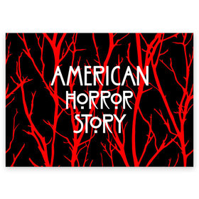 Поздравительная открытка с принтом American Horror Story. в Белгороде, 100% бумага | плотность бумаги 280 г/м2, матовая, на обратной стороне линовка и место для марки
 | american horror story | netflix | американ хоррор стори | американская история ужасов | драма | загадочные события | кино | мини сериал | нетфликс | очень странные дела | сериалы | триллер | ужасы | фантастика