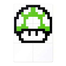 Магнитный плакат 2Х3 с принтом Гриб Марио в Белгороде, Полимерный материал с магнитным слоем | 6 деталей размером 9*9 см | Тематика изображения на принте: 8 bit | 8 бит | 8bit | 8бит | art | dendy | mario | mushroom | pixel | super | арт | гриб | денди | марио | пиксель | супер