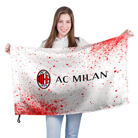 Флаг 3D с принтом AC MILAN / МИЛАН в Белгороде, 100% полиэстер | плотность ткани — 95 г/м2, размер — 67 х 109 см. Принт наносится с одной стороны | ac | ac milan | acm | football | logo | milan | sport | клуб | лого | логотип | логотипы | милан | символ | символы | спорт | форма | футбол | футбольная | футбольный