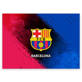 Поздравительная открытка с принтом BARCELONA / БАРСЕЛОНА в Белгороде, 100% бумага | плотность бумаги 280 г/м2, матовая, на обратной стороне линовка и место для марки
 | barca | barcelona | barsa | barselona | fcb | logo | messi | барса | барселона | знак | клуб | лого | логотип | логотипы | месси | символ | символы | футбол | футбольная | футбольный