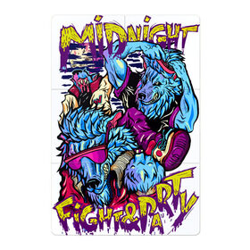 Магнитный плакат 2Х3 с принтом Midnight fight & party в Белгороде, Полимерный материал с магнитным слоем | 6 деталей размером 9*9 см | fangs | fight | hairstyle | jaw | moon | muzzle | night | party | sneakers | wolf | бой | вечеринка | волк | кеды | клыки | луна | ночь | очки | пасть | причёска