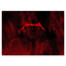 Поздравительная открытка с принтом Metallica. в Белгороде, 100% бумага | плотность бумаги 280 г/м2, матовая, на обратной стороне линовка и место для марки
 | 