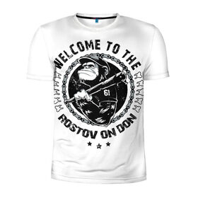 Мужская футболка 3D спортивная с принтом Welcome to the Rostov в Белгороде, 100% полиэстер с улучшенными характеристиками | приталенный силуэт, круглая горловина, широкие плечи, сужается к линии бедра | 